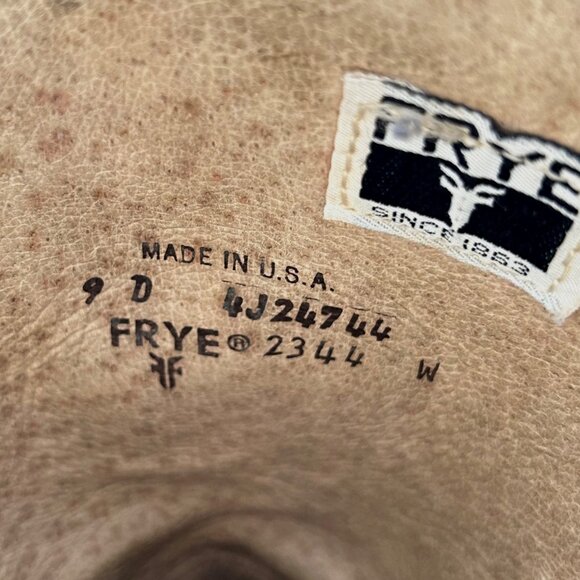 Vintage FRYE Cowboy Boots Men Size 9D Grey Gray Leather Western Rodeo Dress Boot - Picture 7 of 15